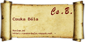 Csuka Béla névjegykártya