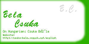 bela csuka business card